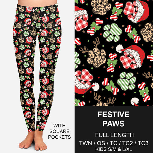 Festive Paws Pocket Leggings