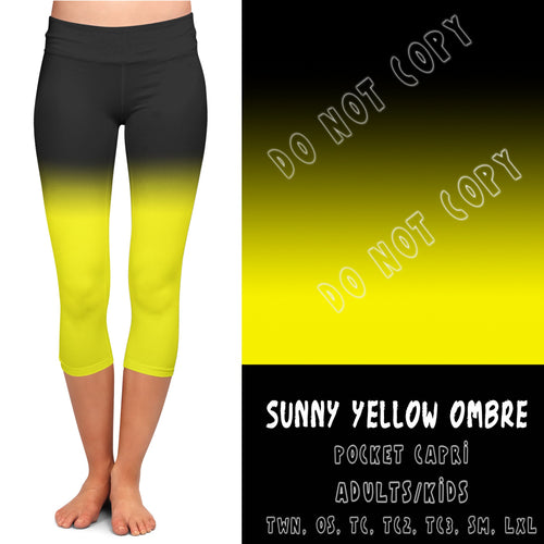 Sunny Yellow Ombre Pocket Capris