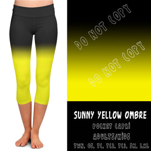 Sunny Yellow Ombre Pocket Capris