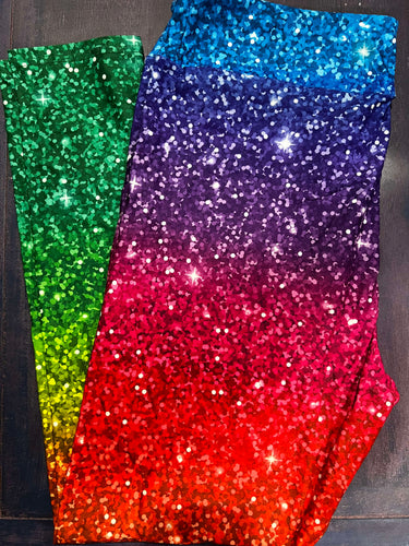 Rainbow Glitter Leggings