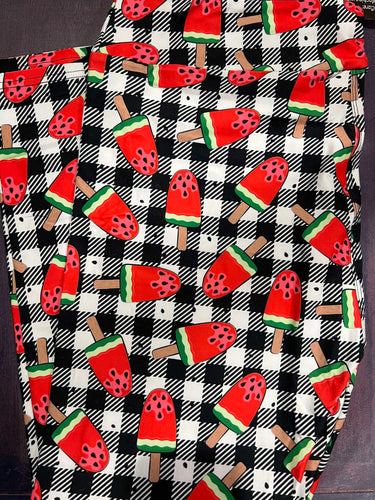 Watermelon Plaid Leggings