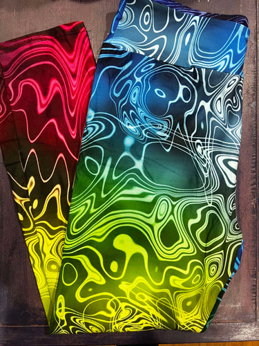 Rainbow Ombre Swirls Leggings