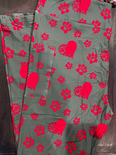 Hot Pink Paws & Hearts Leggings
