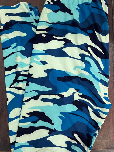 Blue Camo Standard Leggings