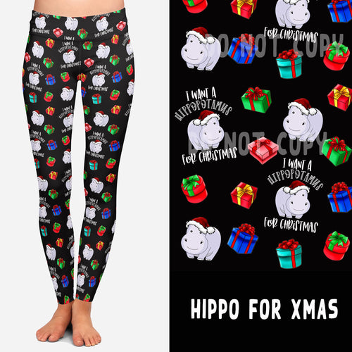 Hippo for Christmas Leggings