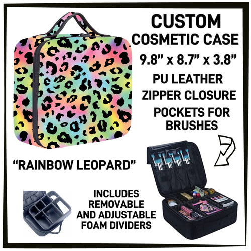 Rainbow Leopard Cosmetic Case