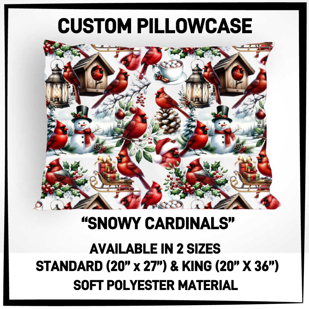 Snowy Cardinals Pillowcase