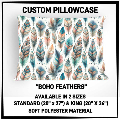 Boho Feathers Pillowcase