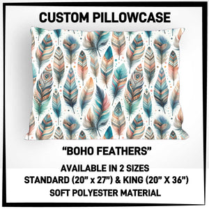 Boho Feathers Pillowcase