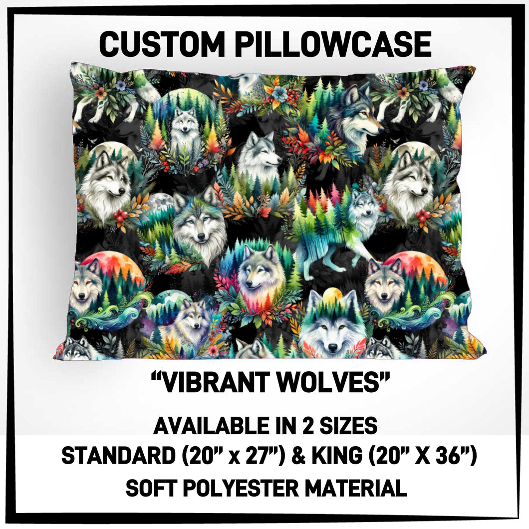 Vibrant Wolves Pillowcase