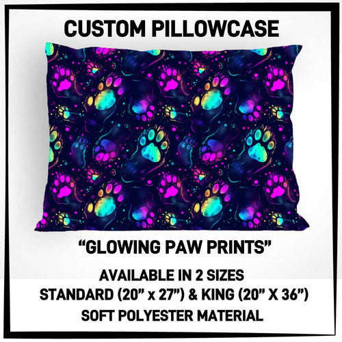 Glowing Paw Prints Pillowcase