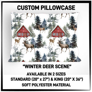 Winter Deer Scene Pillowcase