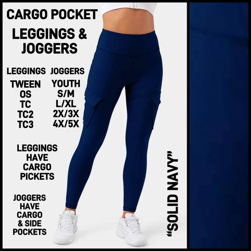 Navy Cargo Pocket Leggings