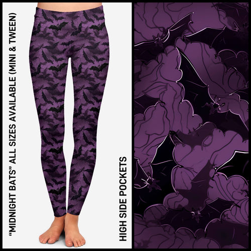 Midnight Bats High Pocket Leggings