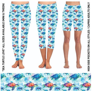 Sea Turtle Love Pocket Capris