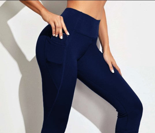 Navy Panel Pocket Leggings