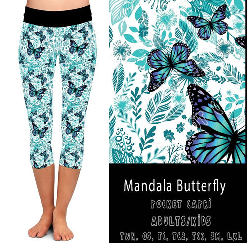 Mandala Butterfly Pocket Capris