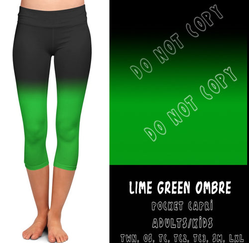 Lime Green Ombre Pocket Capris