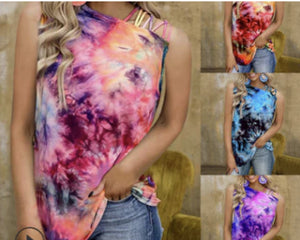 Sleeveless Tie Dye Top