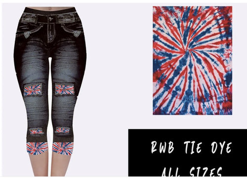 RWB Black Faux Denim Capris