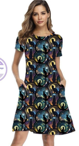 Black Cats Gown with Pockets