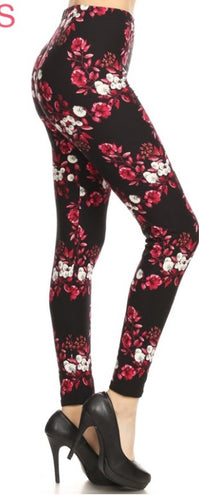 Pink & White Floral Standard Leggings