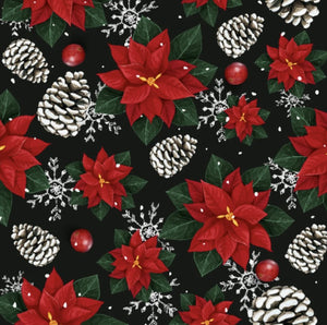 Dark Poinsettias Pocket Leggings