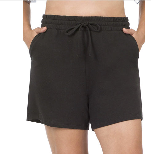 French Terry Drawstring Waist Shorts