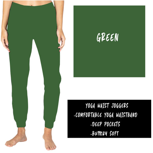 SOLID GREEN YOGA WAIST JOGGERS (ADULTS/KIDS)