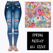 Load image into Gallery viewer, LEGGING JEAN RUN-SPRING PAISLEY (ACTIVE BACK POCKETS)