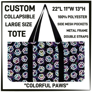 Colorful Paws Collapsible Tote