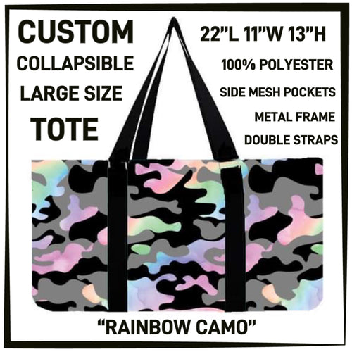 Rainbow Camo Collapsible Tote