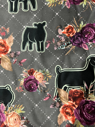 Floral Goat Silhouette Leggings