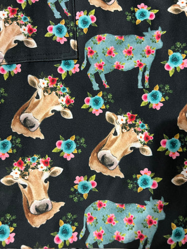 Floral Cows Pocket Leggings