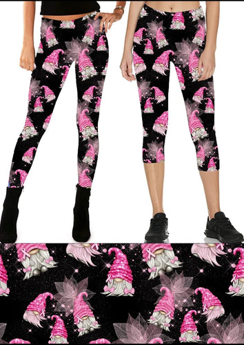 Pink Breast Cancer Awareness Gnomes Pocket Leggings