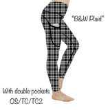 B&W Plaid Sporty Pocket Leggings
