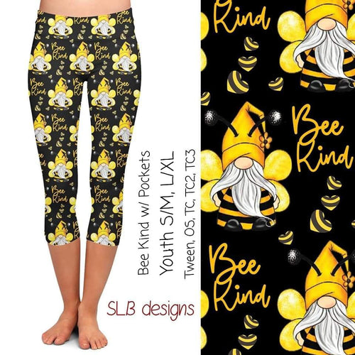 Bee Kind Yellow Gnomes Capris