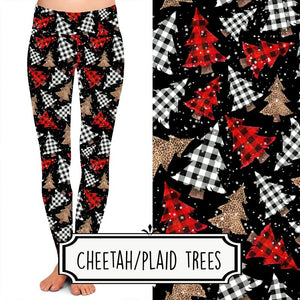 Cheetah/Plaid Trees Leggings