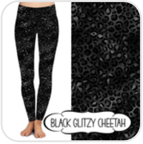 Black Glitzy Cheetah Leggings