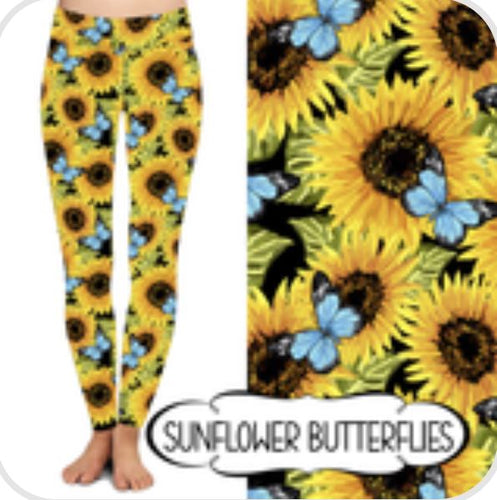 Sunflower Butterflies Leggings