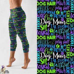 Dog Mom Subway Art Capris