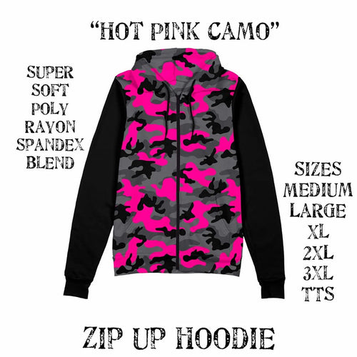 Hot Pink Camo ZIPPER Custom Hoody