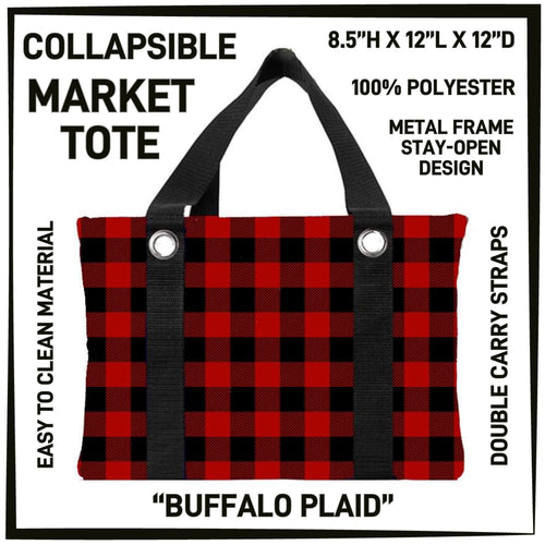 Buffalo Plaid Market Tote