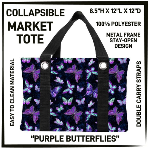 Purple Butterflies Market Tote