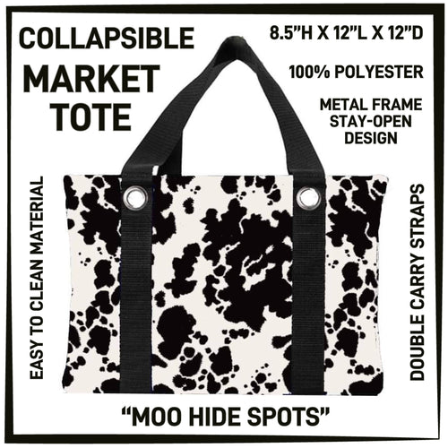 Moo Hide Spots Market Tote
