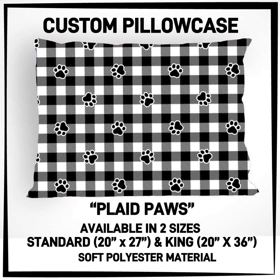 Plaid Paws Pillowcase