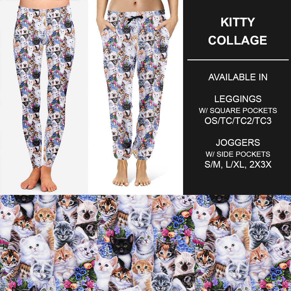 Kitty Collage Pocket Leggings