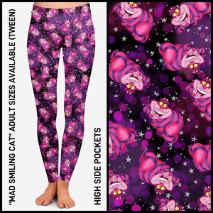 Mad Smiling Cat Pocket Leggings