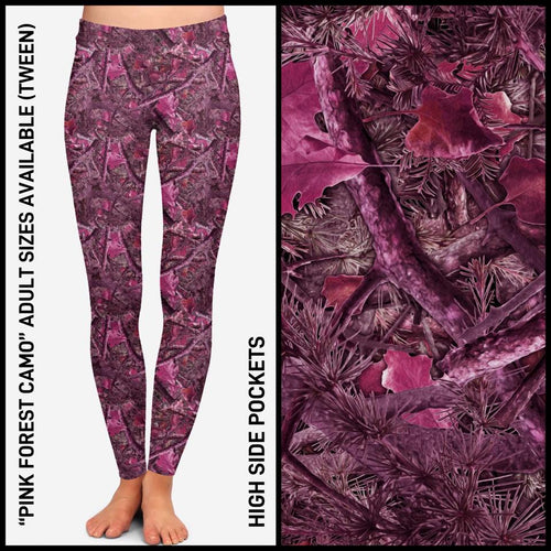 Pink Forest Camo Pocket Leggings