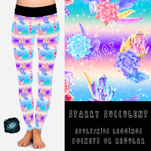 Starry Succulents Pocket Leggings
